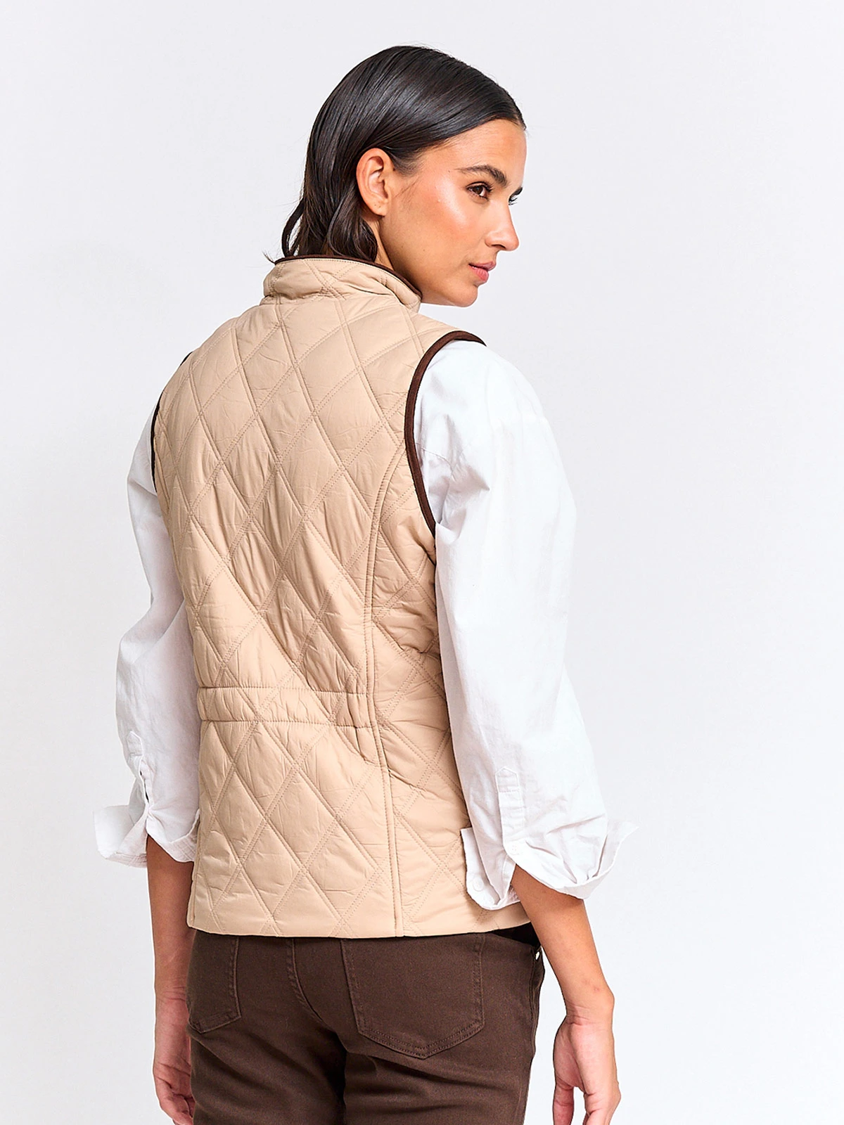 PARKA MUJER CACHAREL CUELLO MAO SIN MANGAS TIPO SUEDE - 2