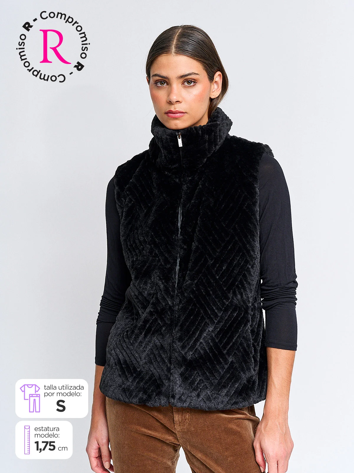 CHAQUETA MUJER CACHAREL CUELLO ALTO PELOS - 1