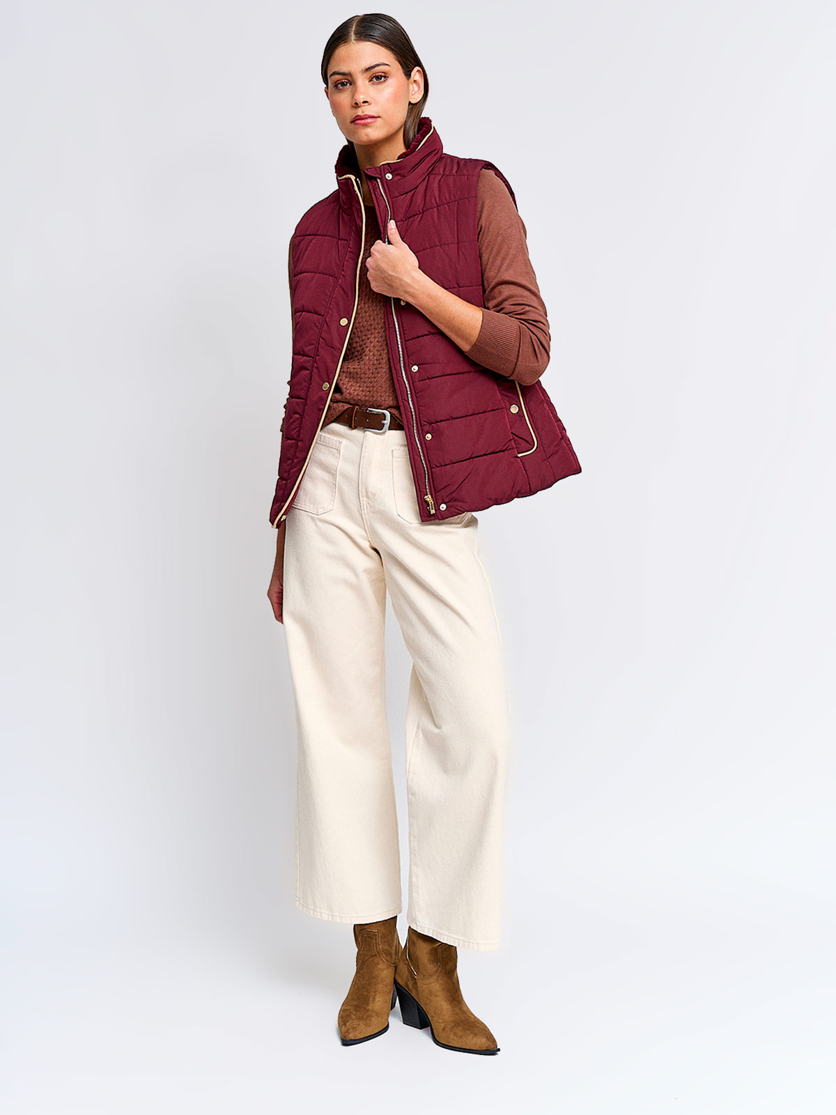 PARKA MUJER CACHAREL CUELLO ALTO SIN MANGAS PELOS - 4