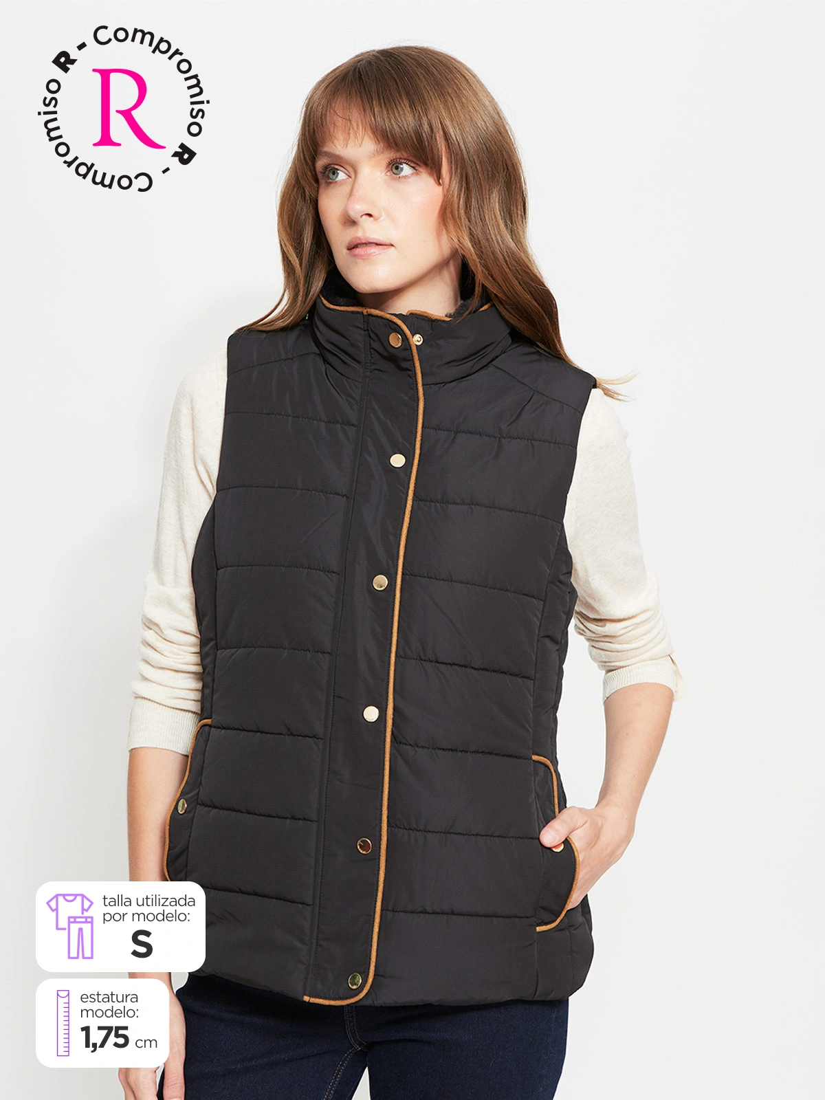 CACHAREL PARKA MUJER CACHAREL CUELLO ALTO SIN MANGAS PELOS