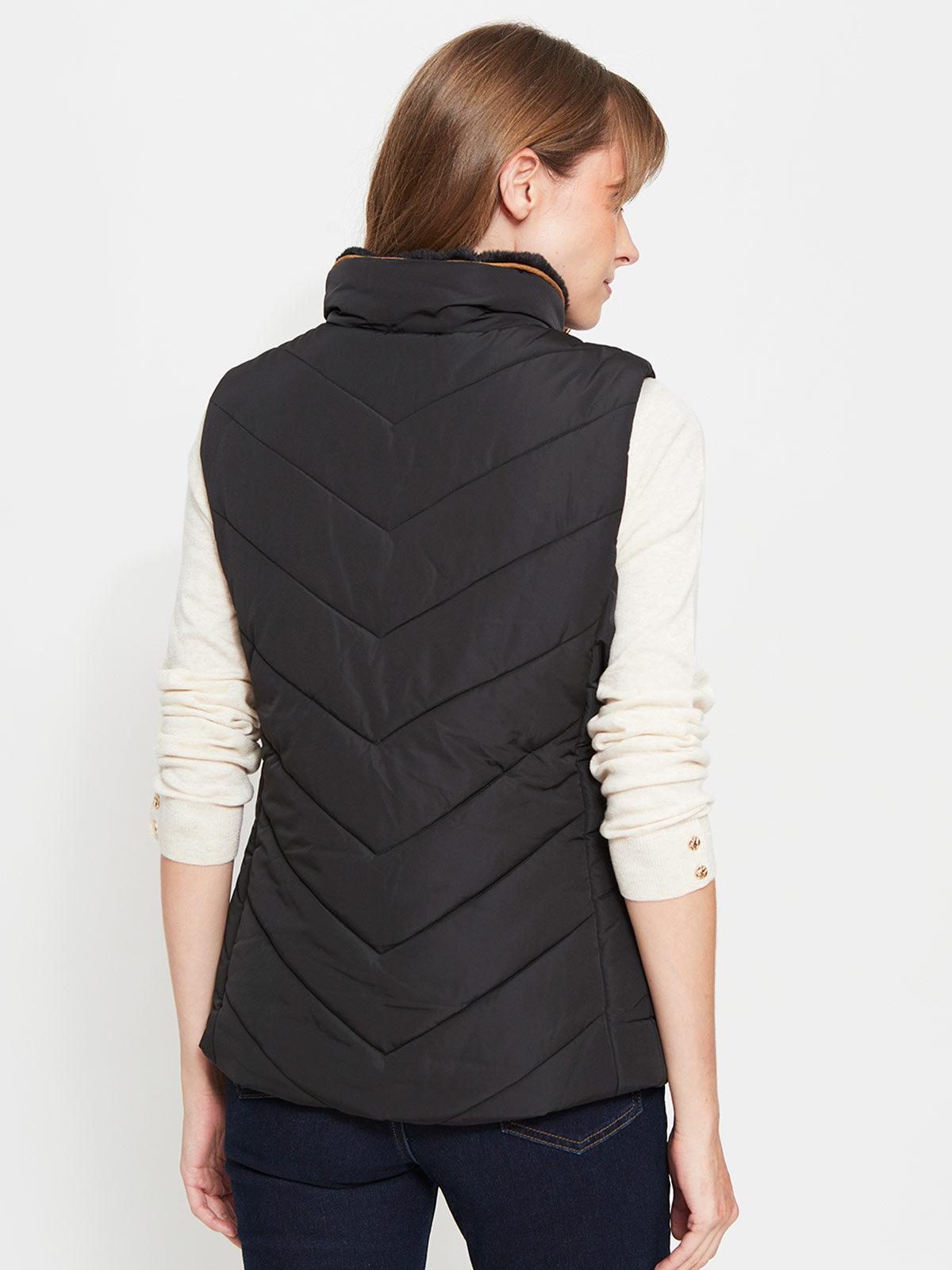 PARKA MUJER CACHAREL CUELLO ALTO SIN MANGAS PELOS - 2