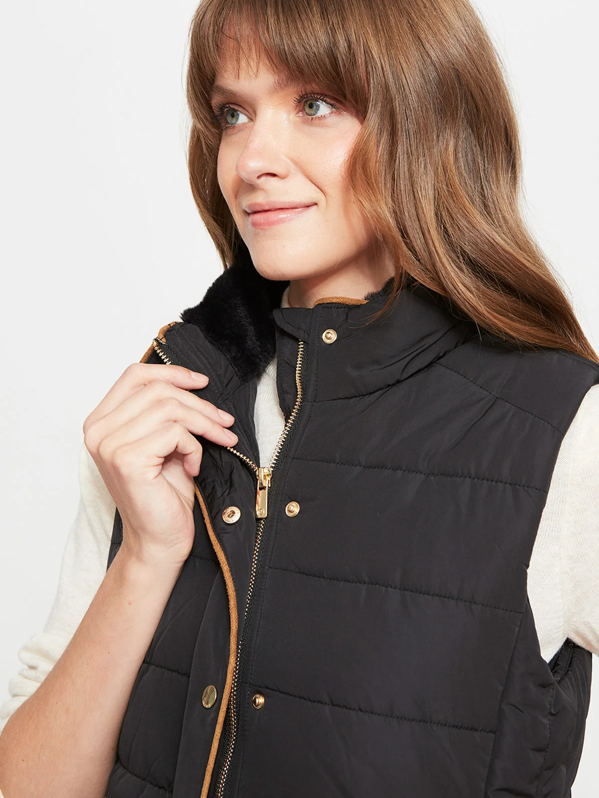 PARKA MUJER CACHAREL CUELLO ALTO SIN MANGAS PELOS - 3