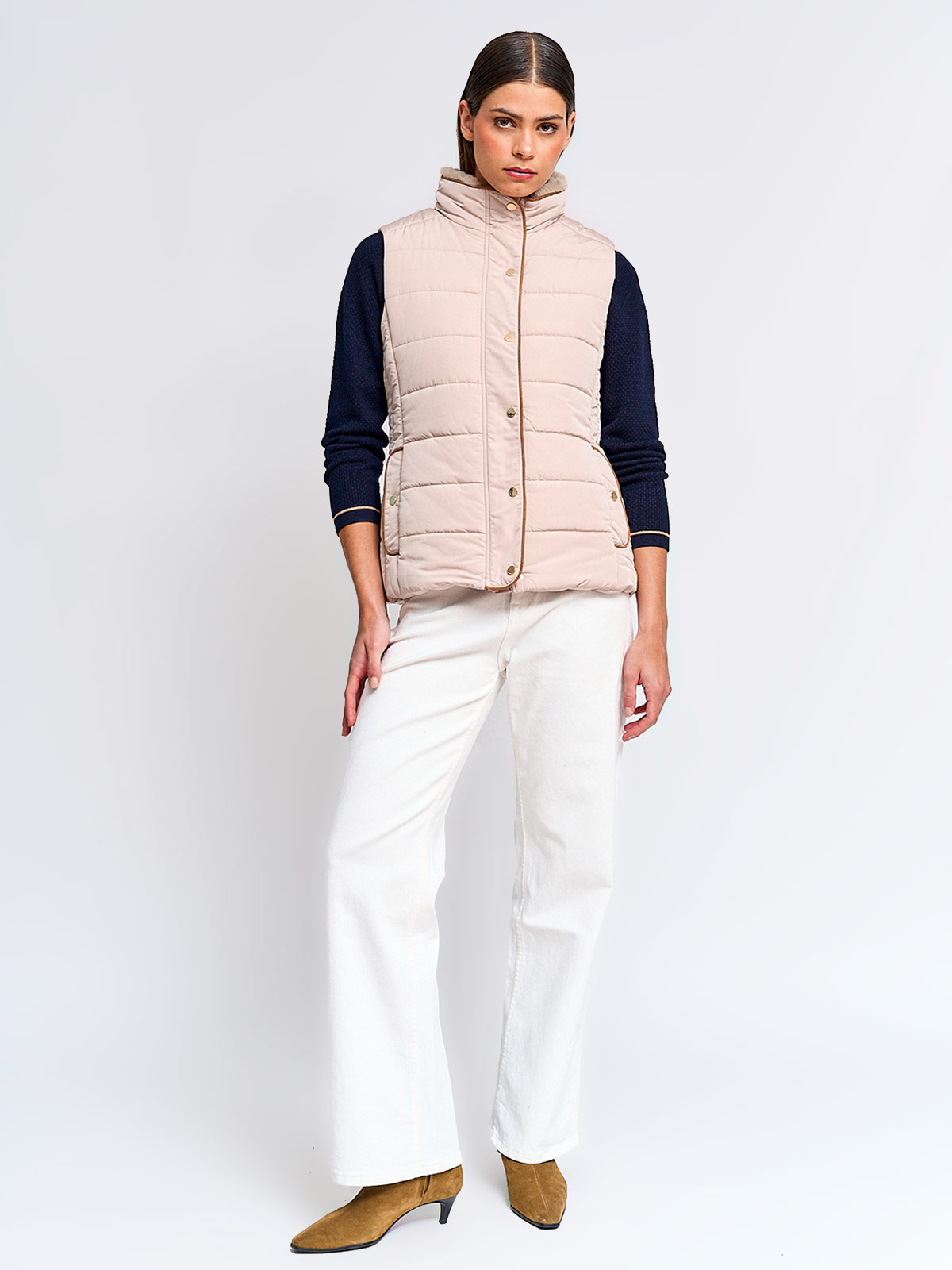 PARKA MUJER CACHAREL CUELLO ALTO SIN MANGAS PELOS - 4