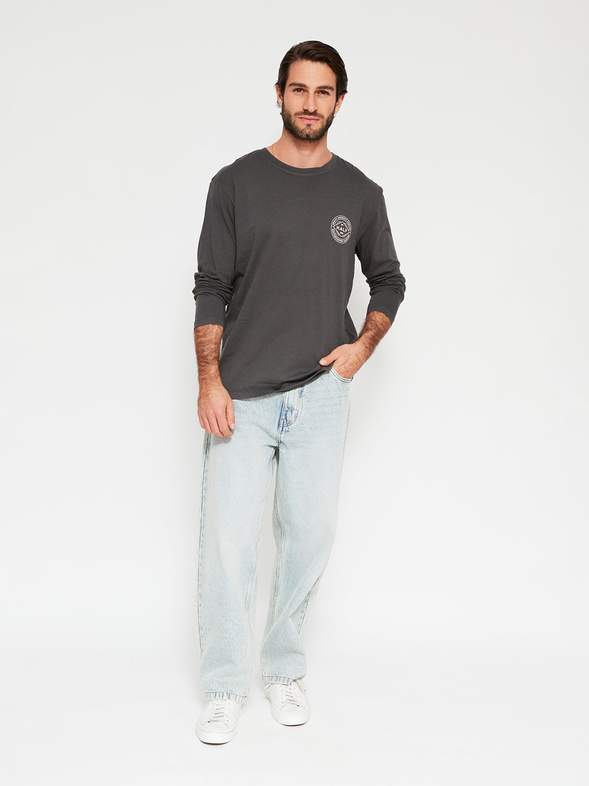 POLERA HOMBRE BARBADOS ALGODÓN MANGA LARGA LAVADA - 4