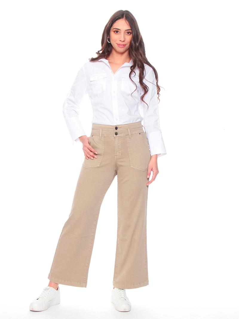 PANTALÓN MUJER WADOS ALGODÓN CARGO TIRO ALTO - 1