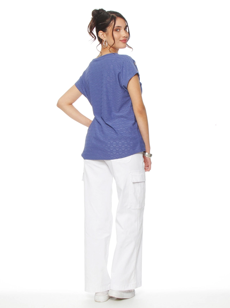 POLERA MUJER WADOS ESCOTE REDONDO MANGA CORTA TEXTURA - 3