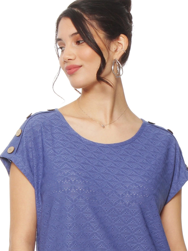 POLERA MUJER WADOS ESCOTE REDONDO MANGA CORTA TEXTURA - 5