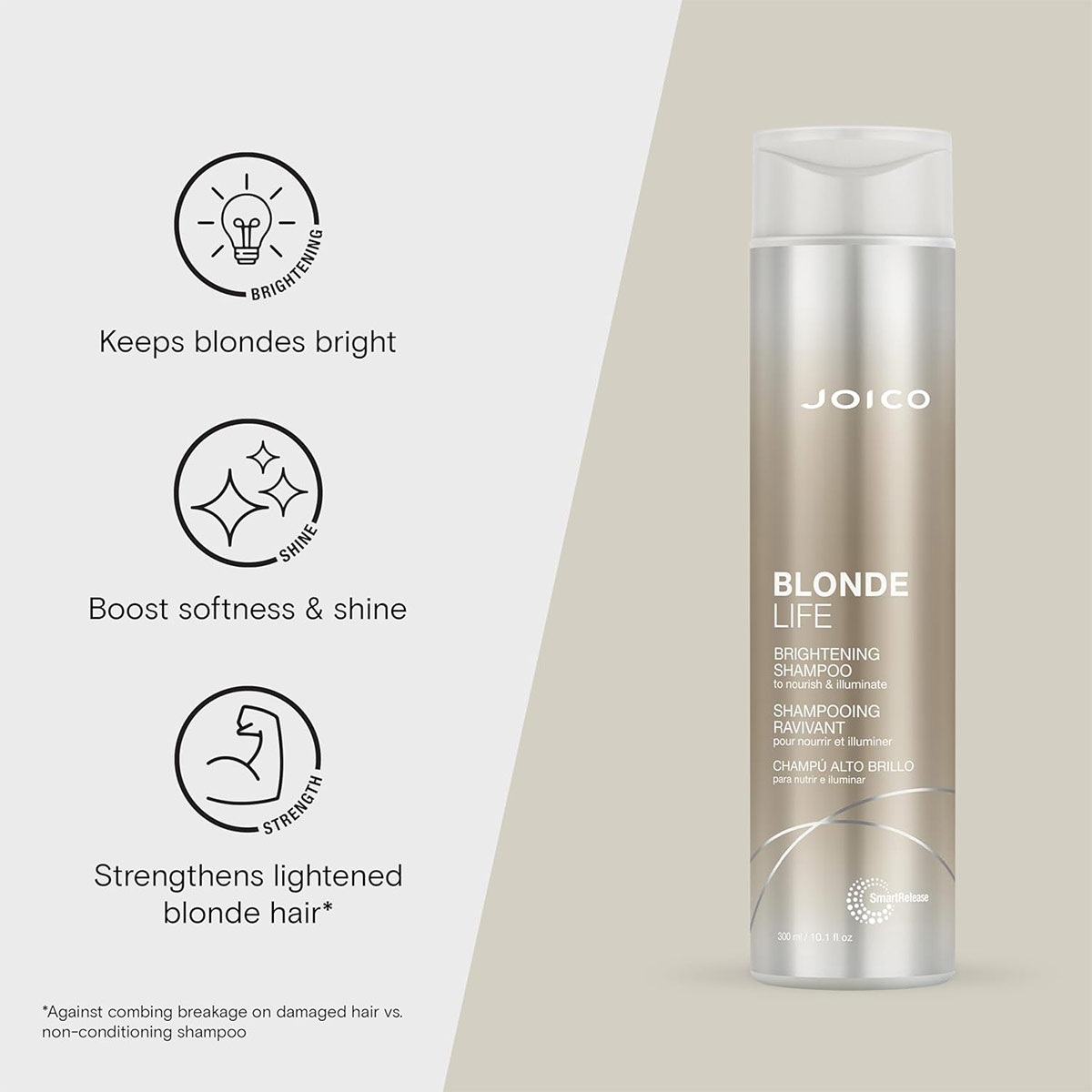PACK JOICO BLONDE LIFE BRIGHTENING CHAMPÚ 300 ML + ACONDICIONADOR  250 ML  - 4