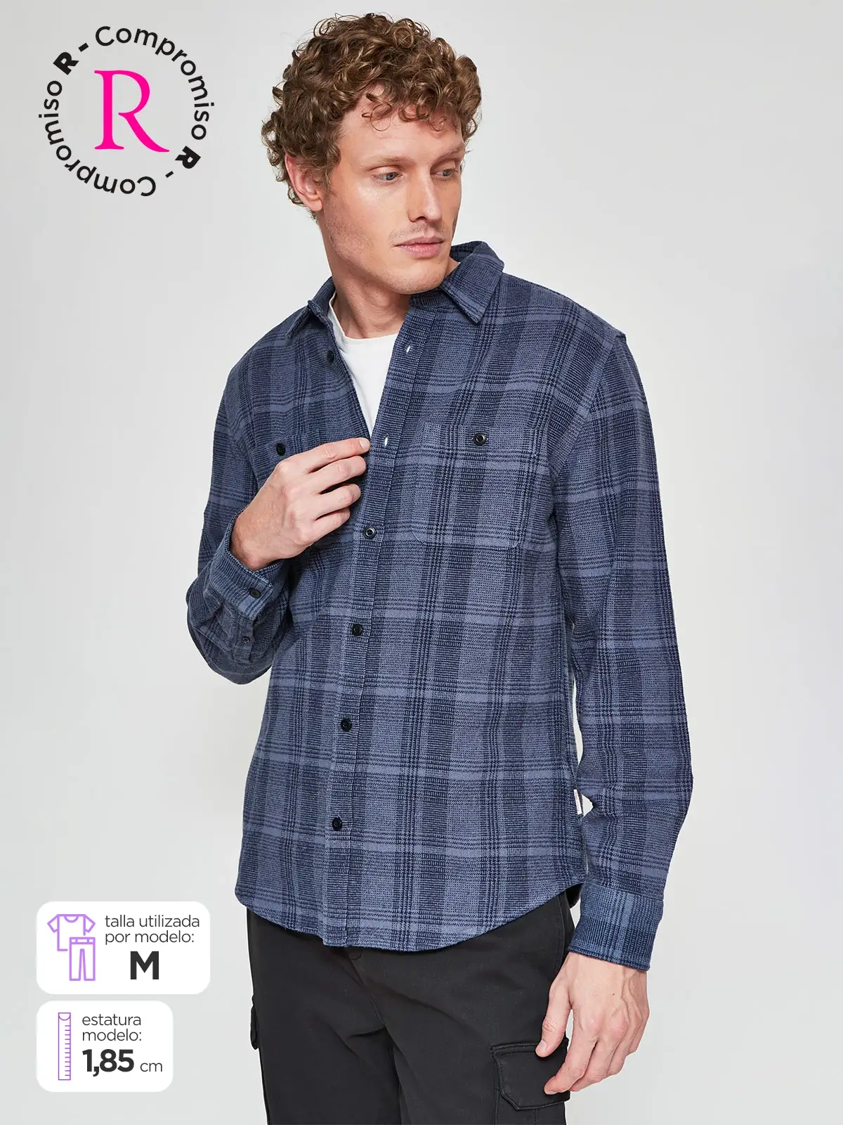 CAMISA HOMBRE ROBERT LEWIS ALGODÓN MANGA LARGA - 1
