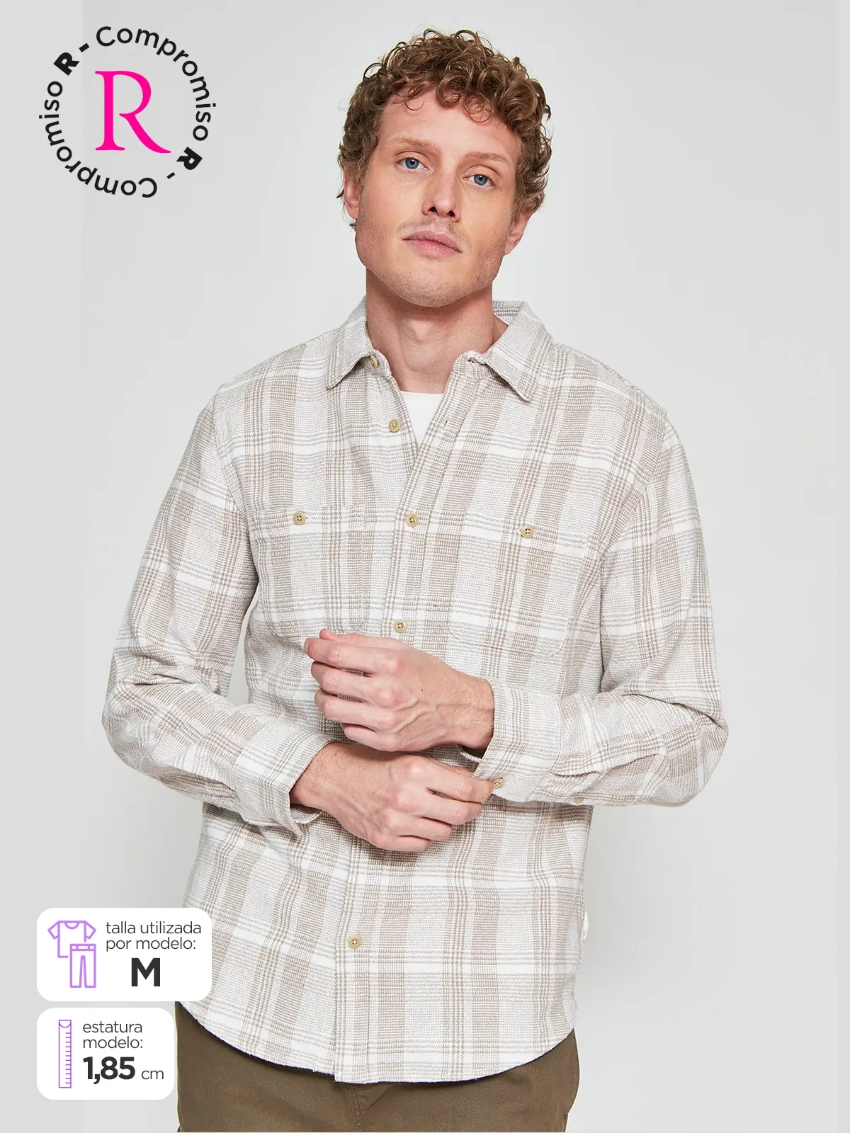 CAMISA HOMBRE ROBERT LEWIS ALGODÓN MANGA LARGA - 1