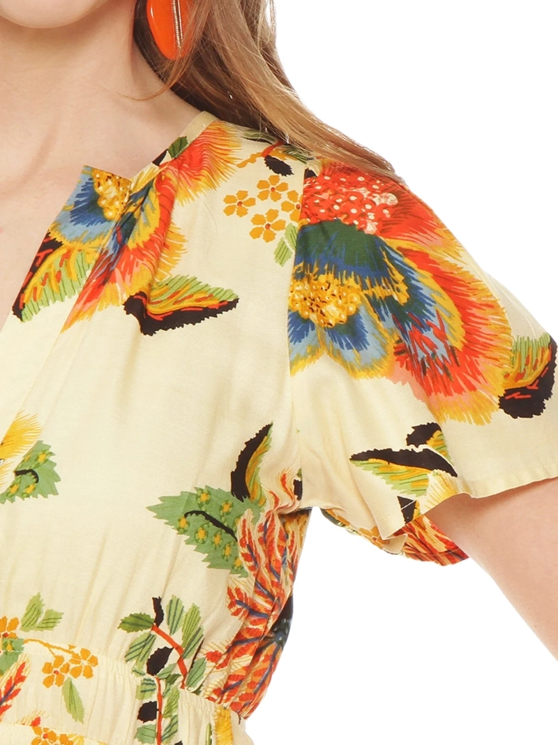 VESTIDO MUJER WADOS MANGA CORTA ESTAMPADO ESCOTE EN V - 6