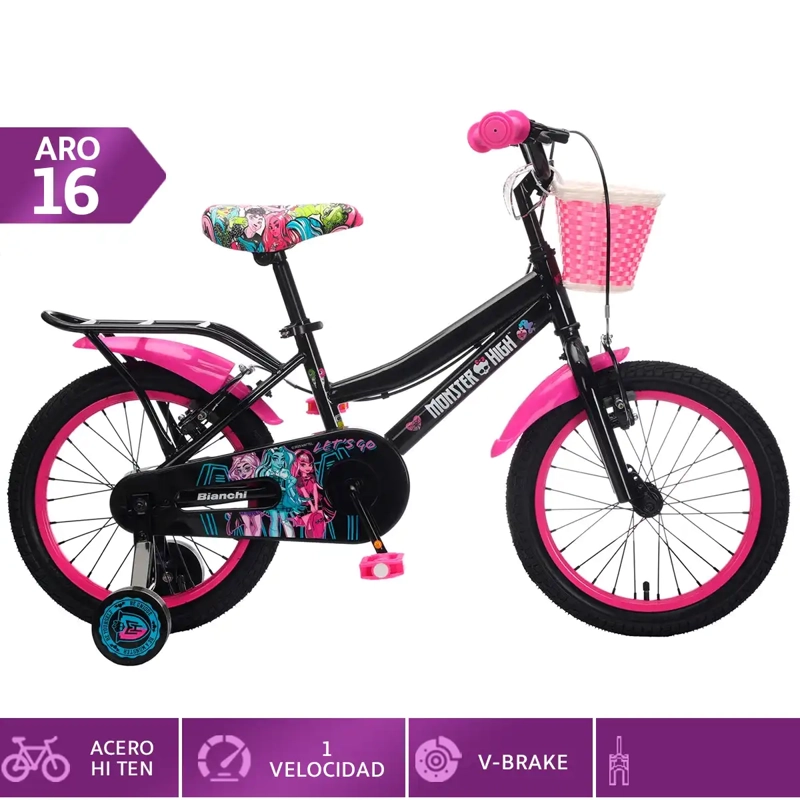 BICICLETA INFANTIL BIANCHI MONSTER HIGH ARO 16 - 1