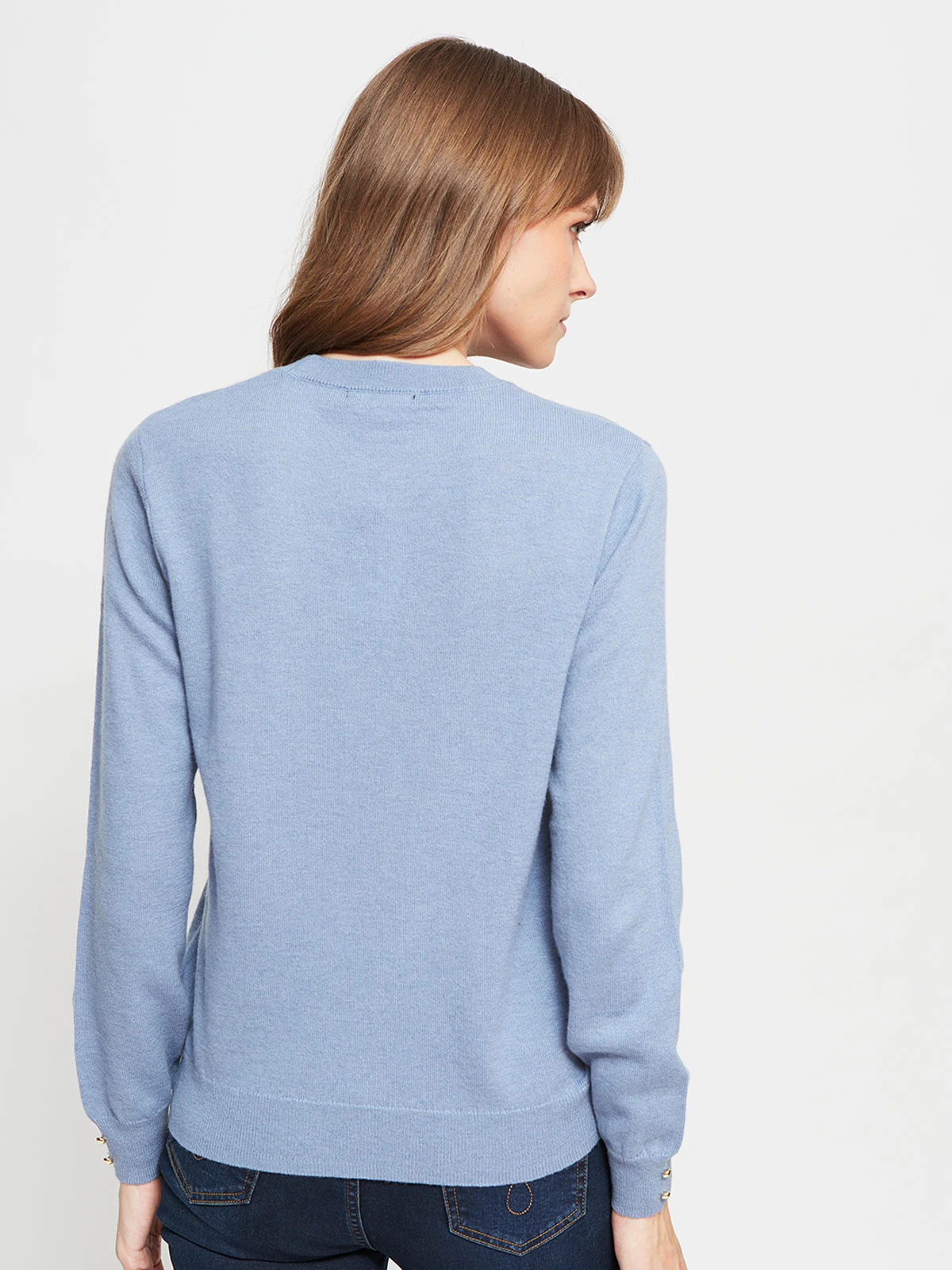 SWEATER MUJER CACHAREL LANA MANGA LARGA BOTONES - 2