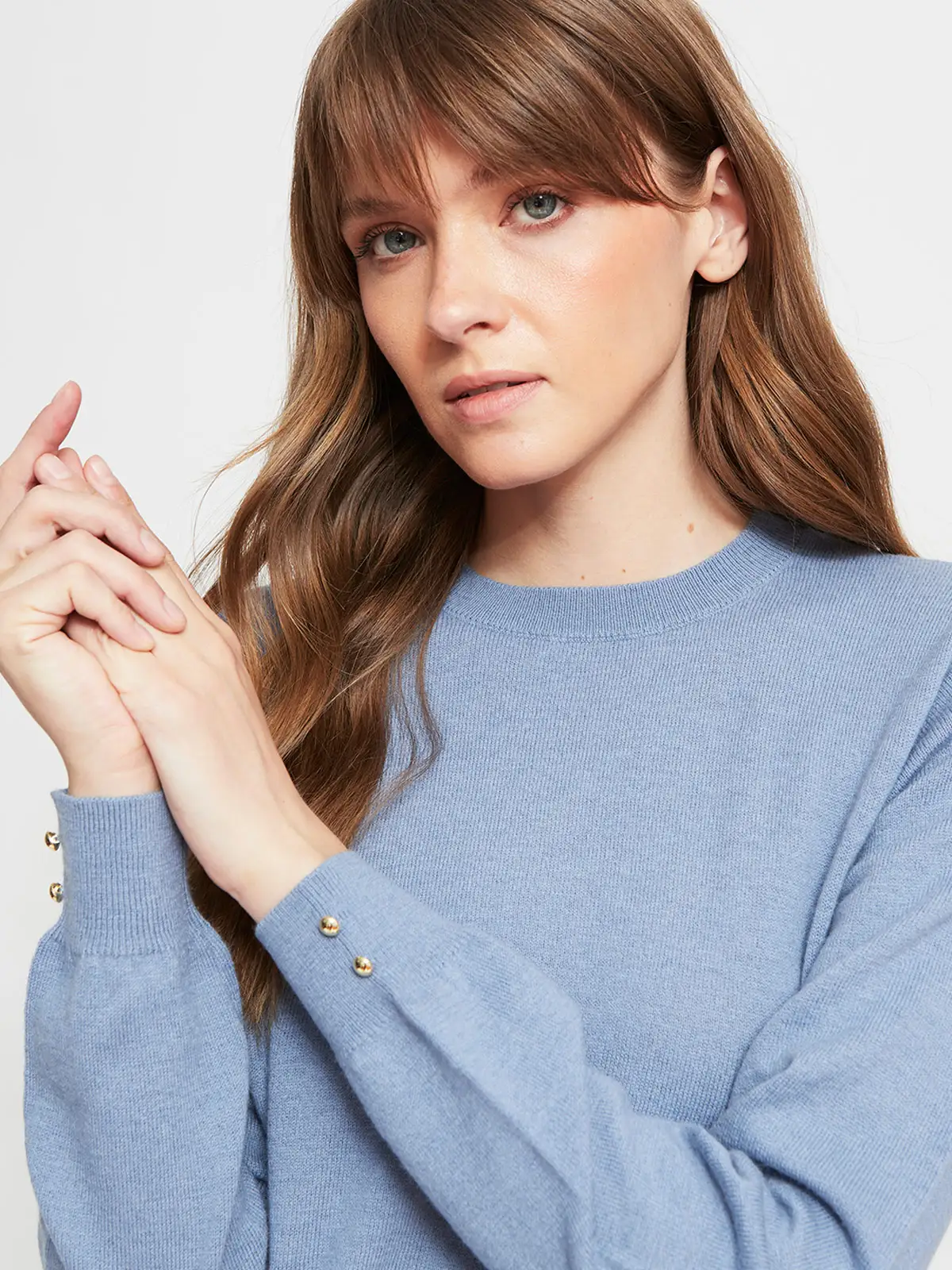 SWEATER MUJER CACHAREL LANA MANGA LARGA BOTONES - 3