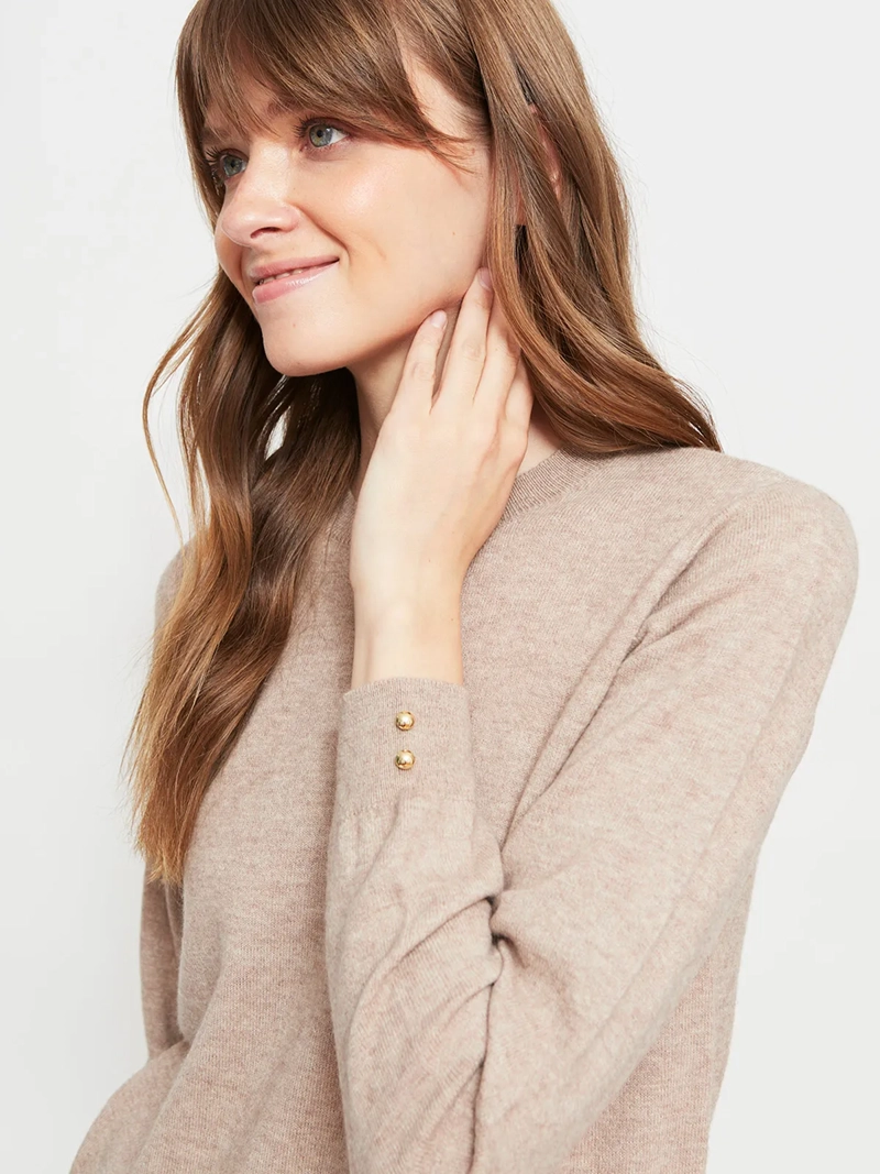 SWEATER MUJER CACHAREL LANA MANGA LARGA BOTONES - 3