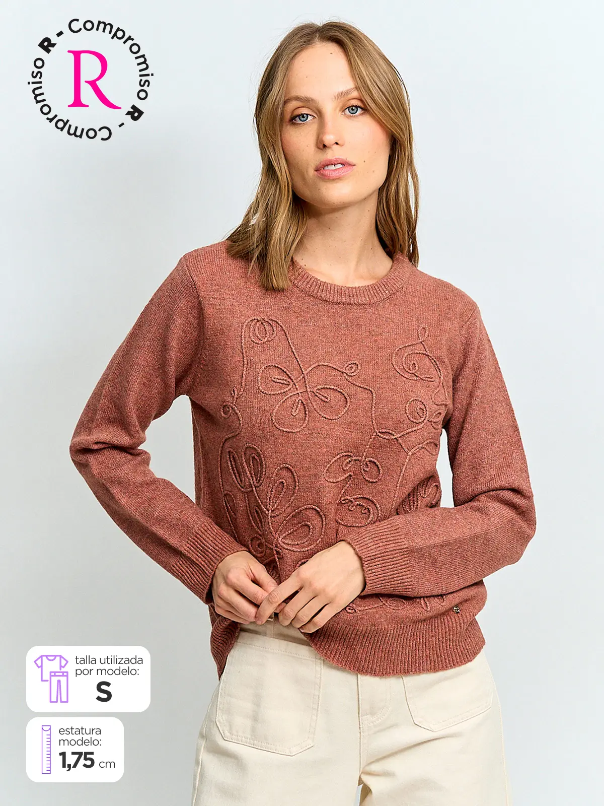 SWEATER MUJER CACHAREL CUELLO REDONDO MANGA LARGA - 1