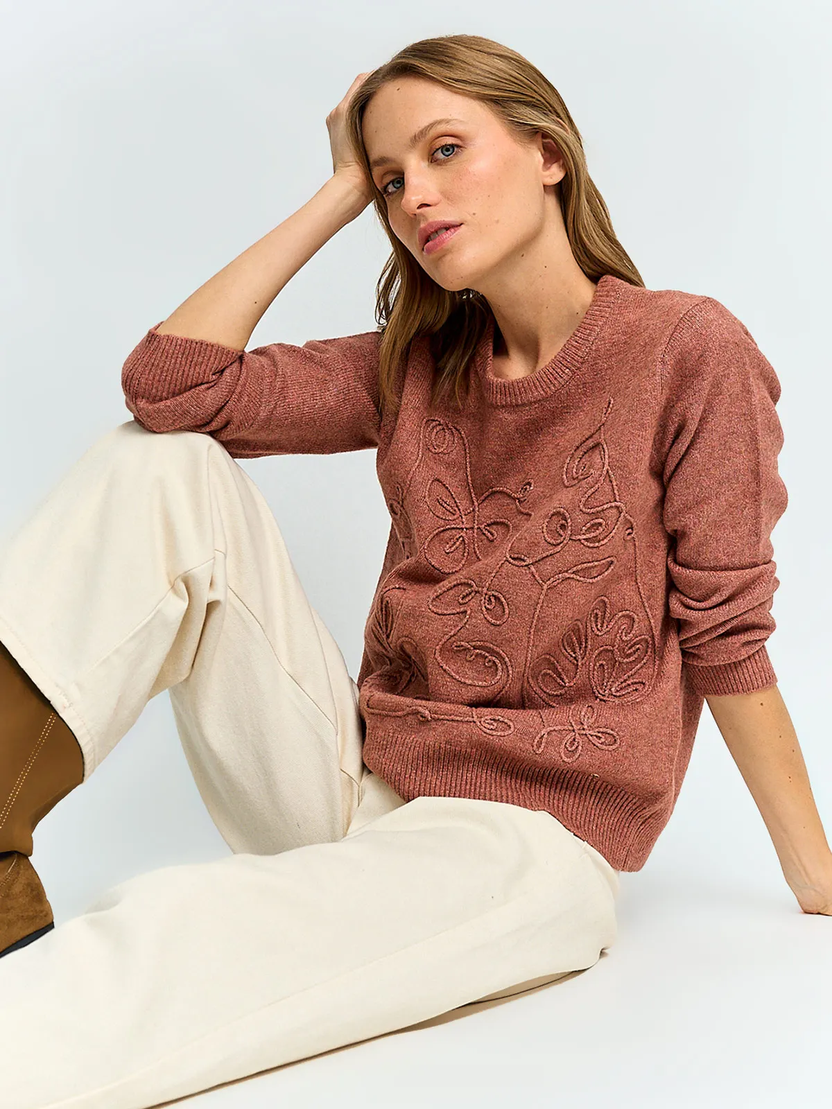 SWEATER MUJER CACHAREL CUELLO REDONDO MANGA LARGA - 4