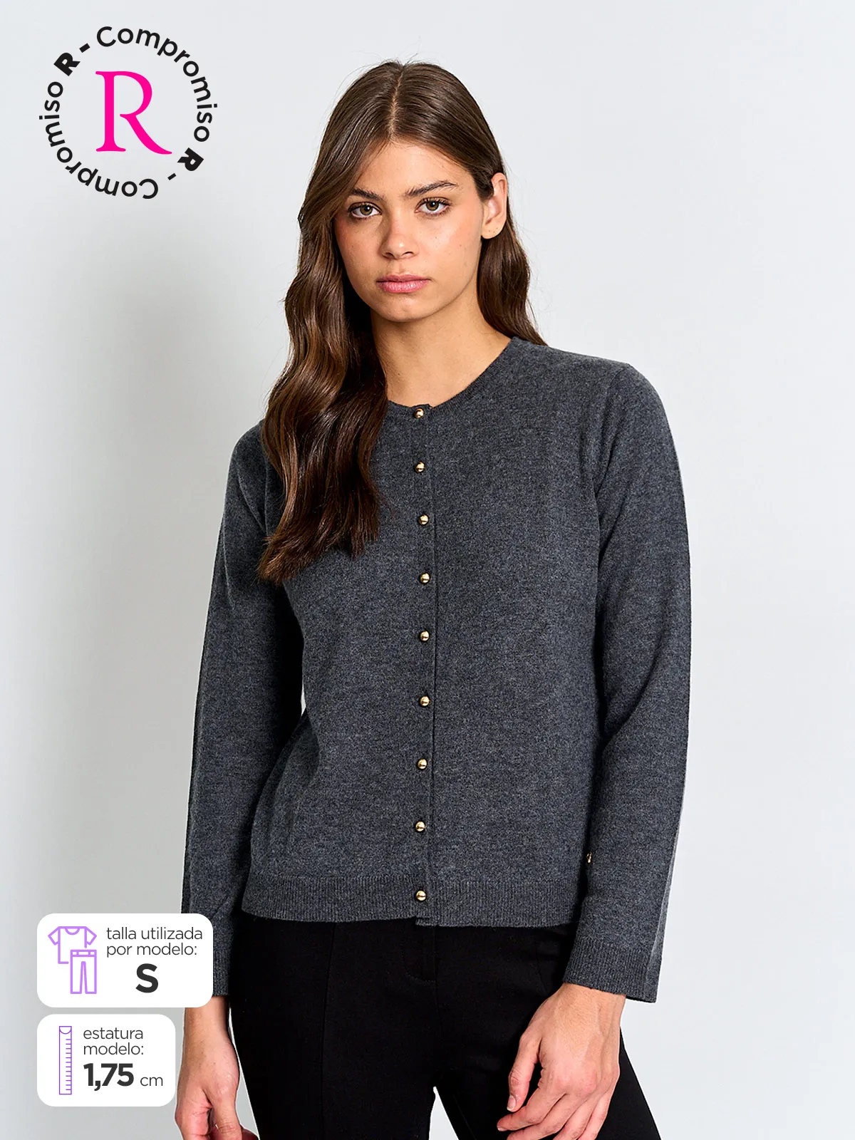 CARDIGAN MUJER CACHAREL LANA BOTONES - 1