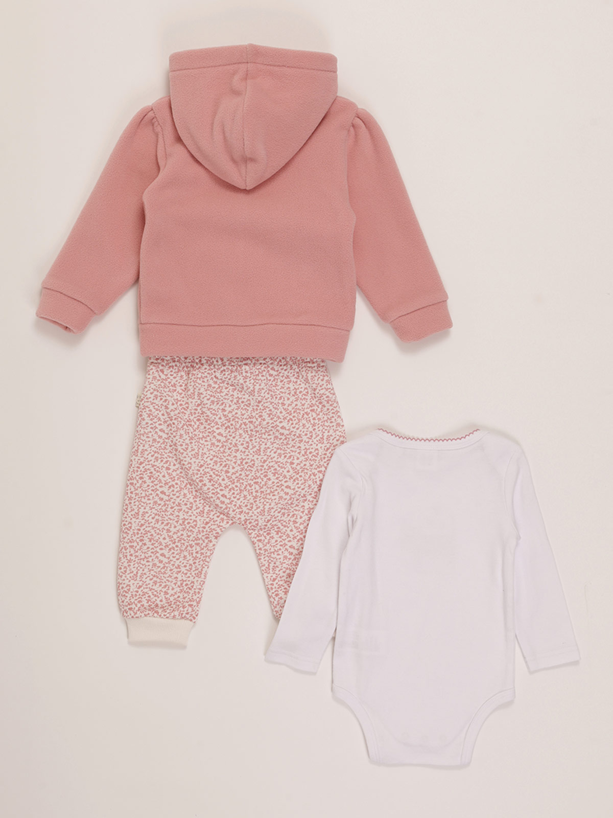 CONJUNTO NIÑA BABY HARVEST POLERÓN POLAR PANTALÓN Y BODY - 2