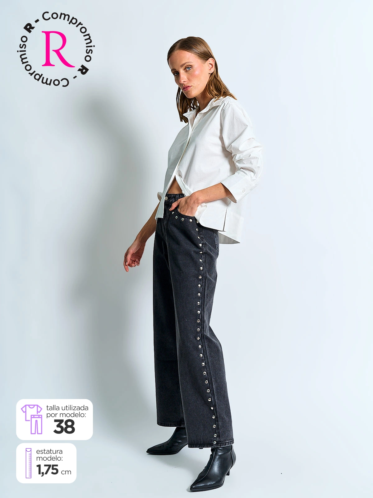 JEANS MUJER MARQUIS ALGODÓN TACHAS - 1