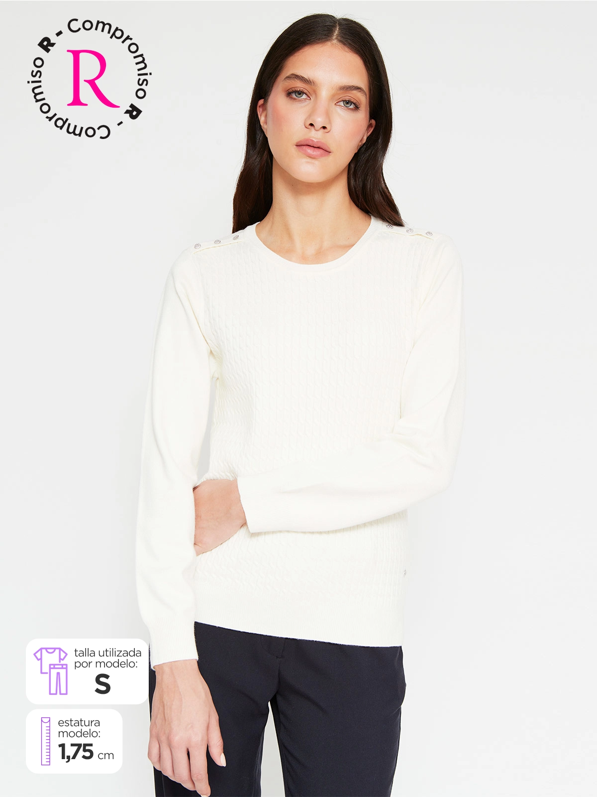 SWEATER MUJER CACHAREL CUELLO REDONDO MANGA LARGA