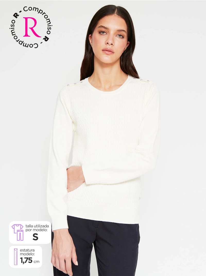 SWEATER MUJER CACHAREL CUELLO REDONDO MANGA LARGA - 1