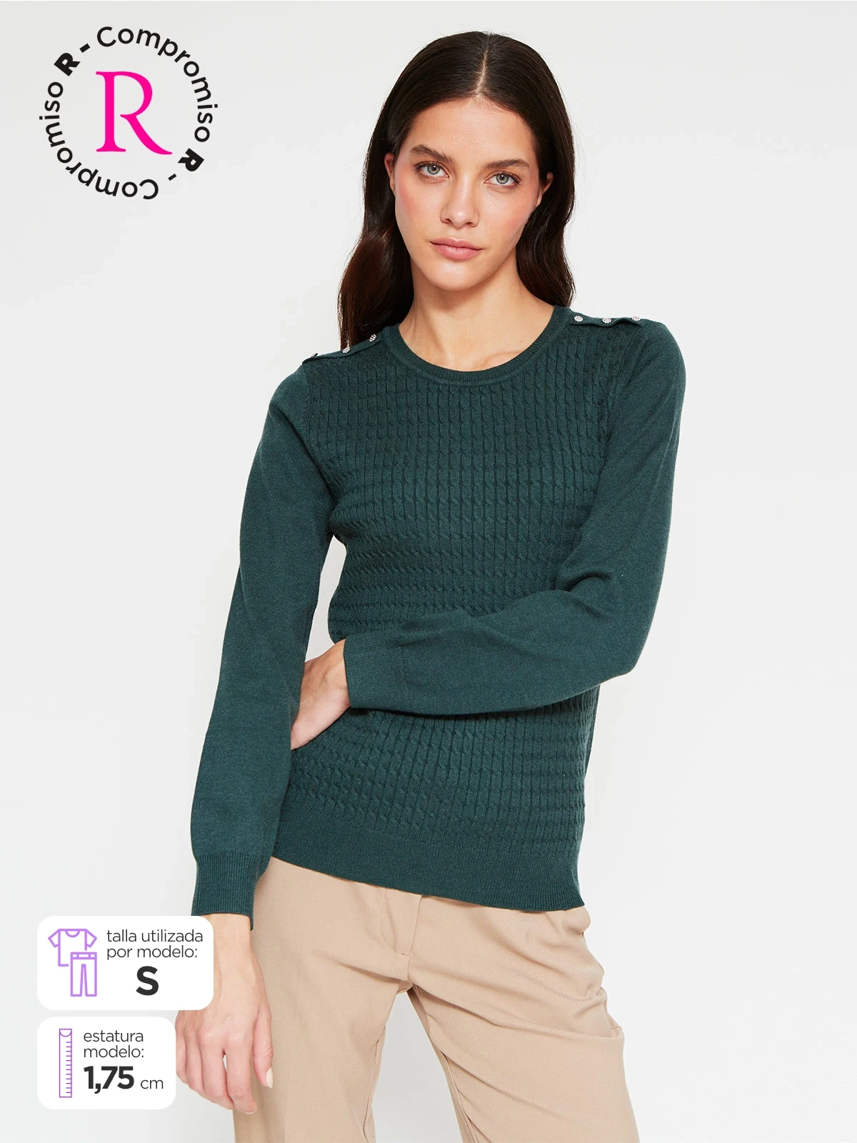 SWEATER MUJER CACHAREL CUELLO REDONDO MANGA LARGA