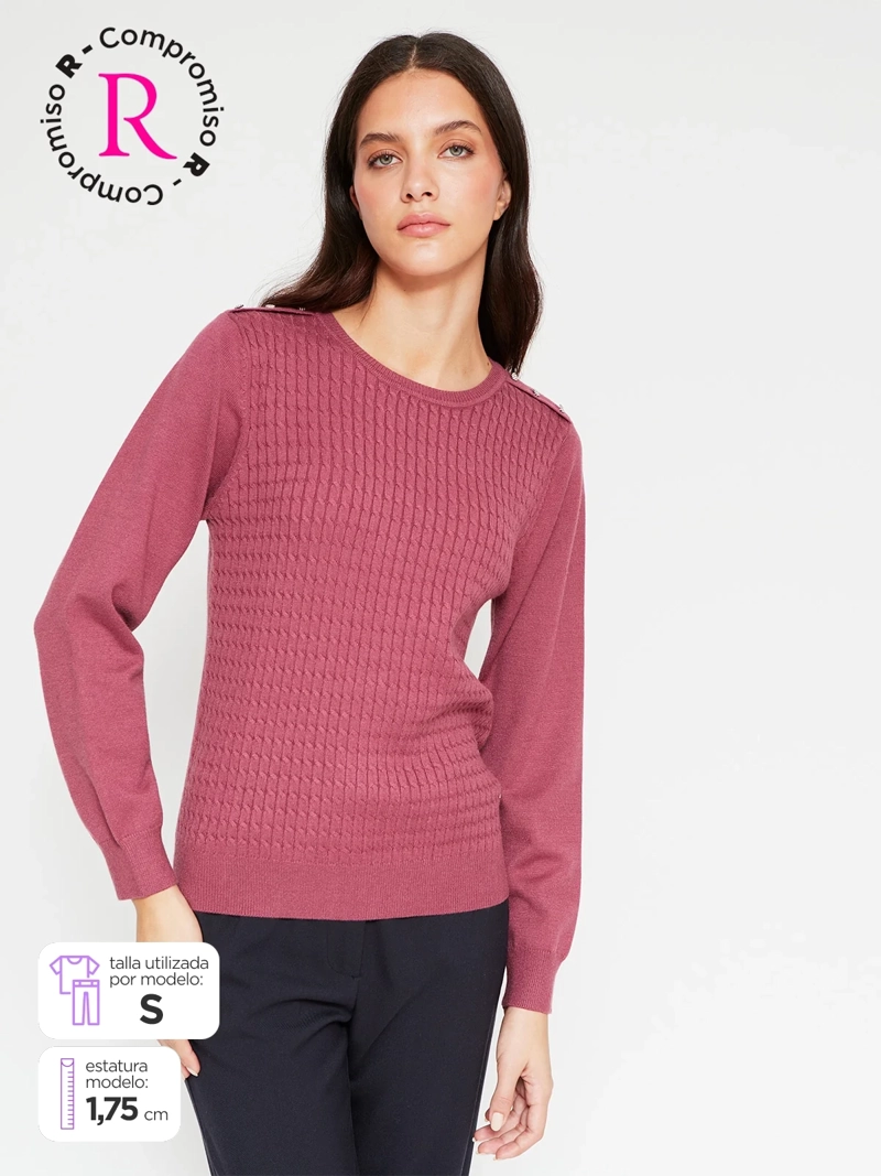 SWEATER MUJER CACHAREL CUELLO REDONDO MANGA LARGA - 1