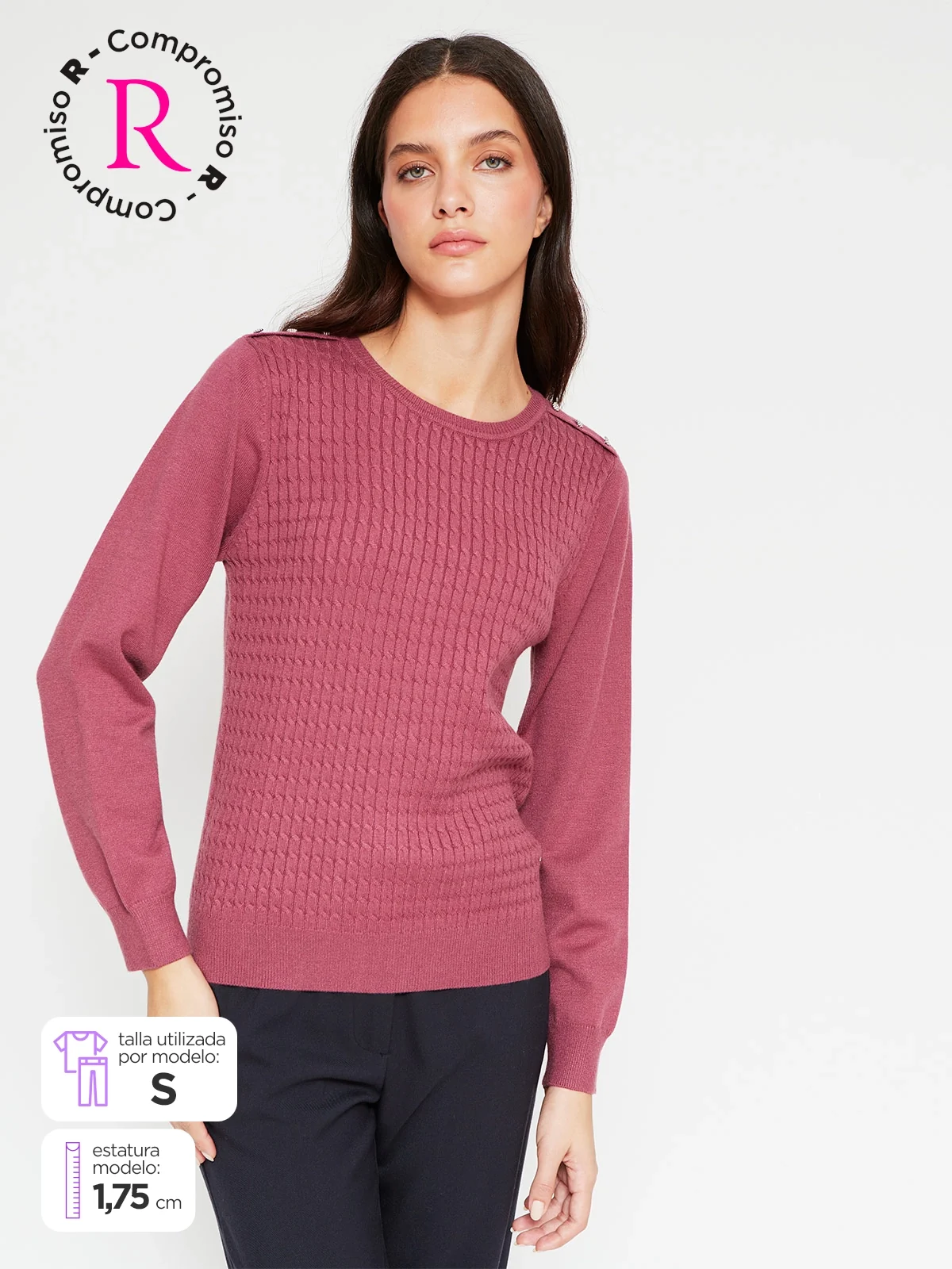 SWEATER MUJER CACHAREL CUELLO REDONDO MANGA LARGA - 1