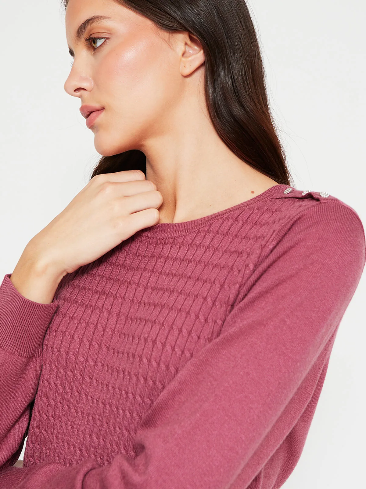 SWEATER MUJER CACHAREL CUELLO REDONDO MANGA LARGA - 3