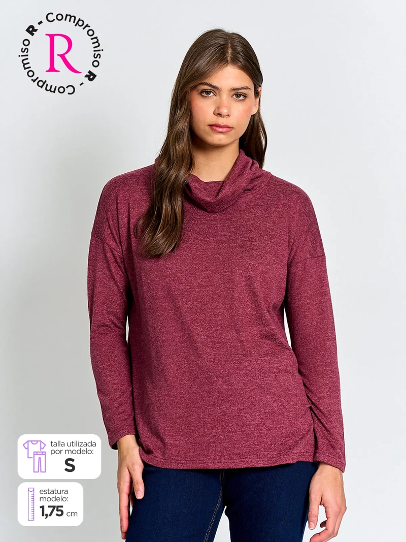 POLERA MUJER AZIZ MANGA LARGA BÁSICA