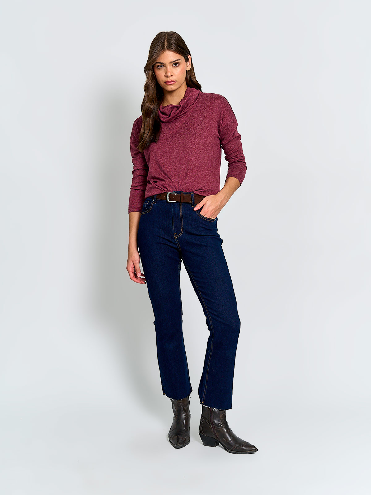 POLERA MUJER AZIZ MANGA LARGA BÁSICA - 4
