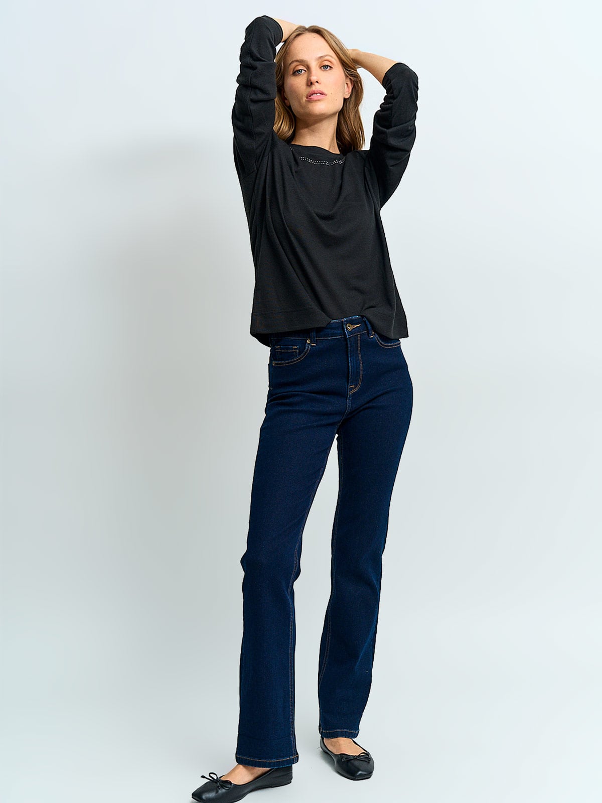 POLERA MUJER AZIZ MANGA LARGA TACHAS - 4