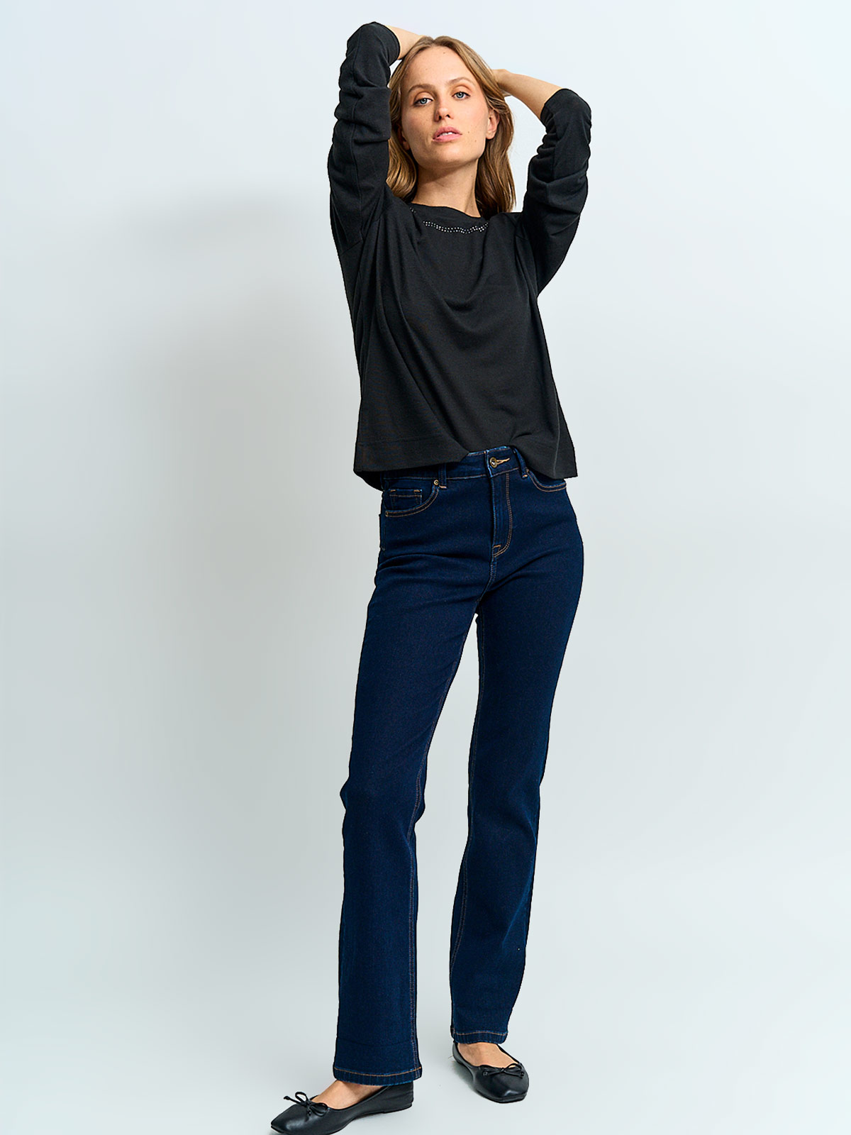POLERA MUJER AZIZ MANGA LARGA TACHAS - 4