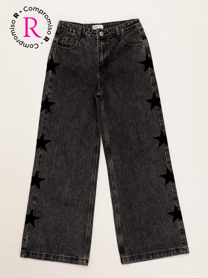 JEANS NÑA INDEX FIT WIDE ESTRELLAS - 1