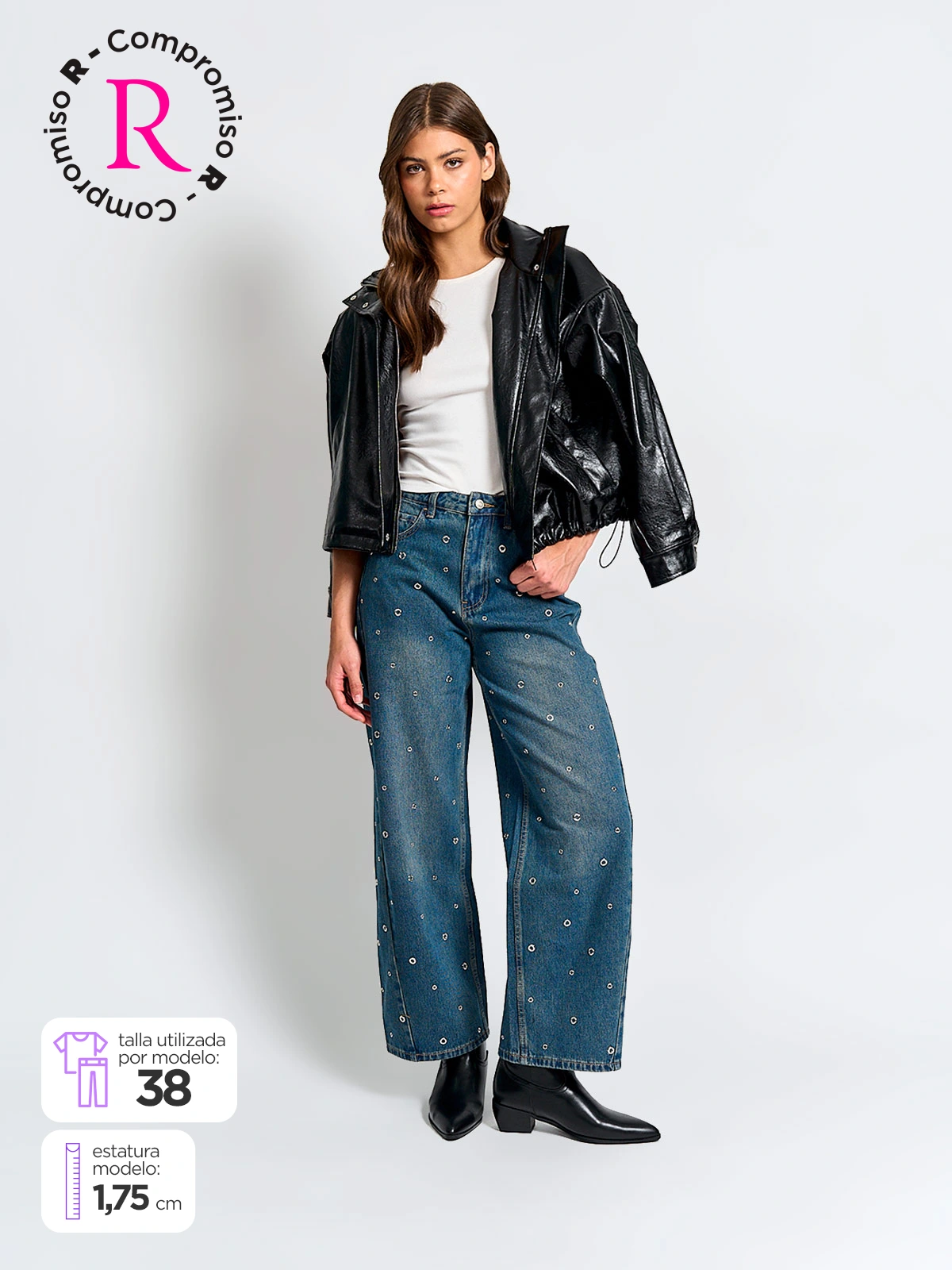 JEANS MUJER MARQUIS ALGODÓN TACHAS - 1