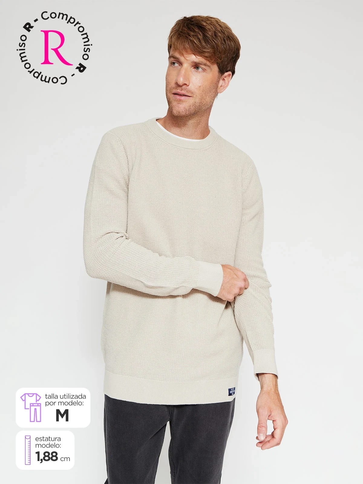 SWEATER HOMBRE ROBERT LEWIS ALGODÓN CUELLO REDONDO