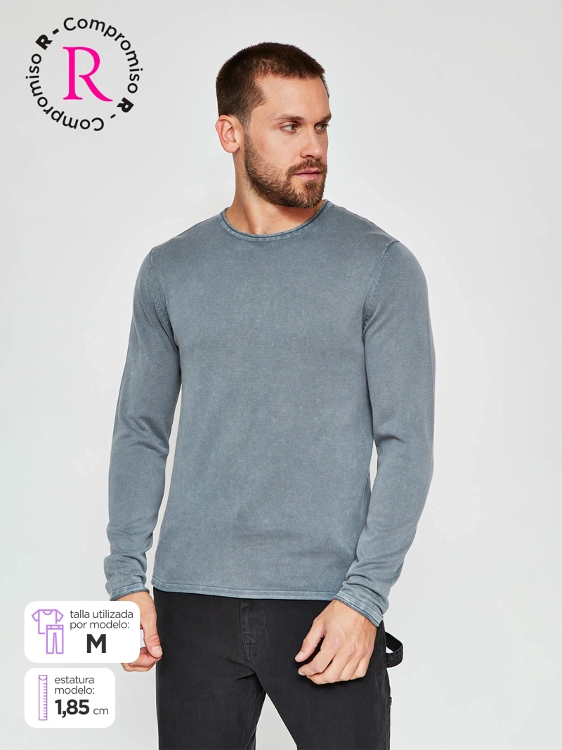 SWEATER HOMBRE BARBADOS BÁSICO LAVADO - 1