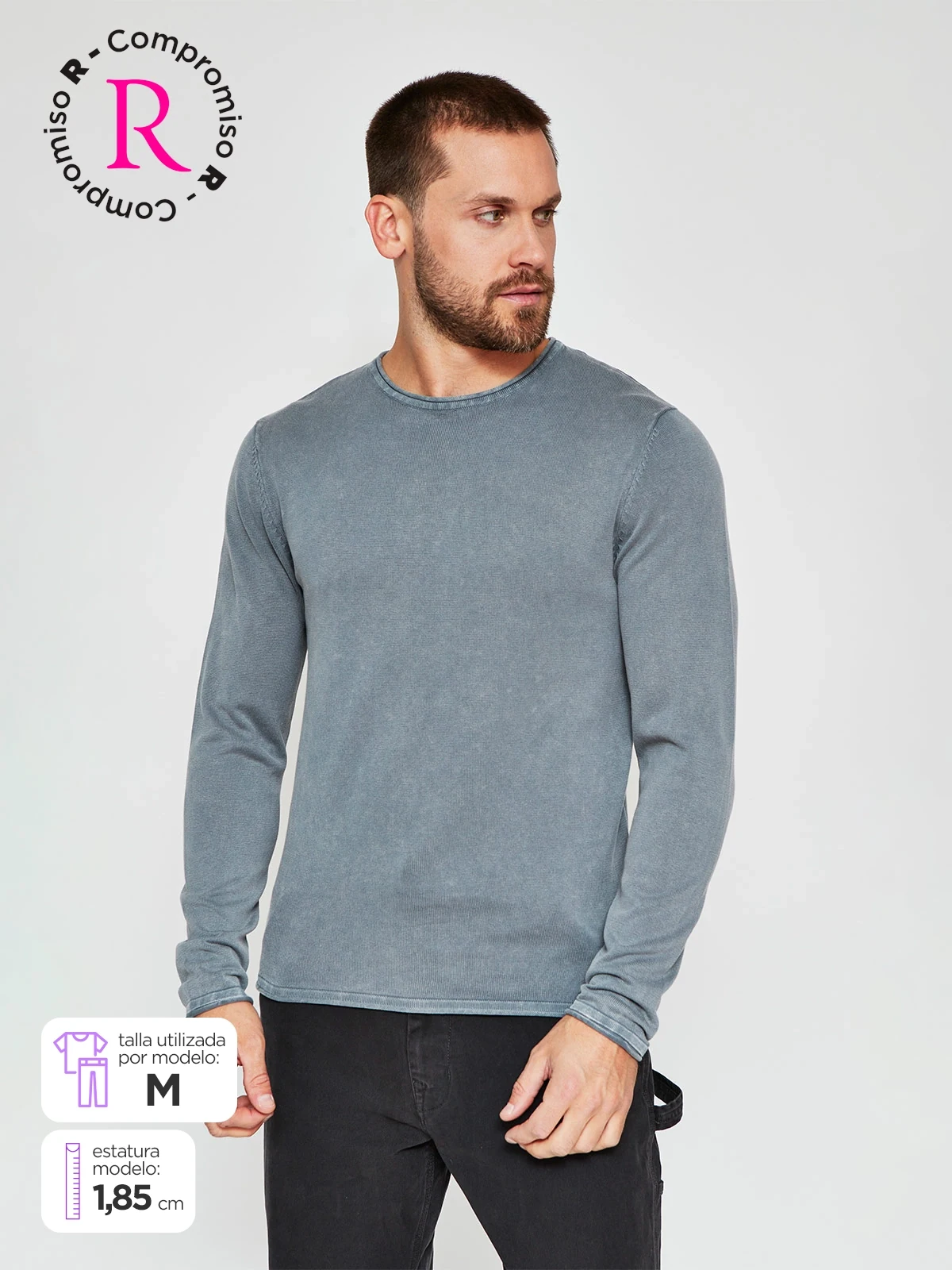 SWEATER HOMBRE BARBADOS BÁSICO LAVADO - 1