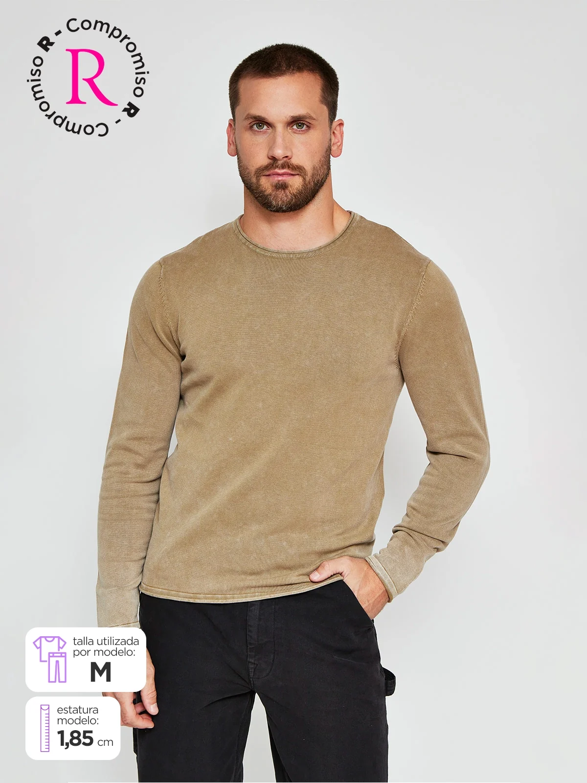 SWEATER HOMBRE BARBADOS BÁSICO LAVADO - 1