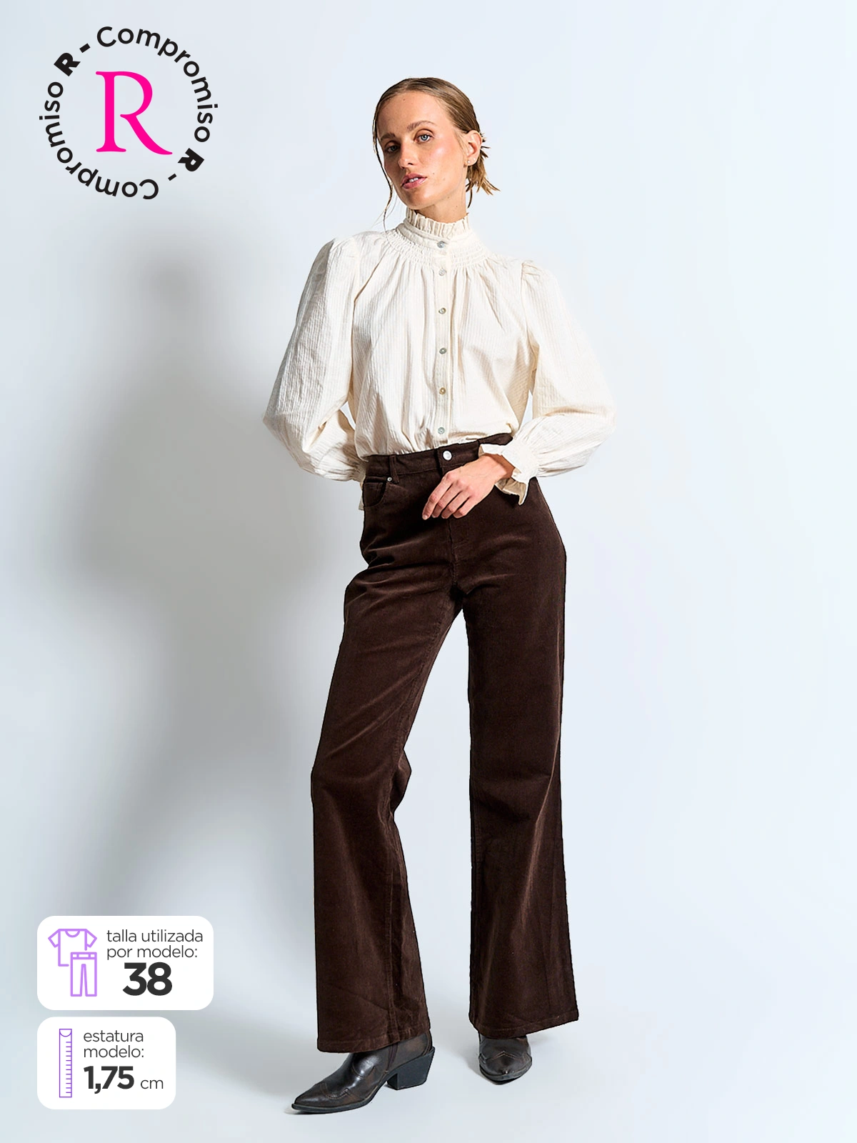 PANTALÓN MUJER MARQUIS ALGODÓN COTELÉ WIDE LEG - 1