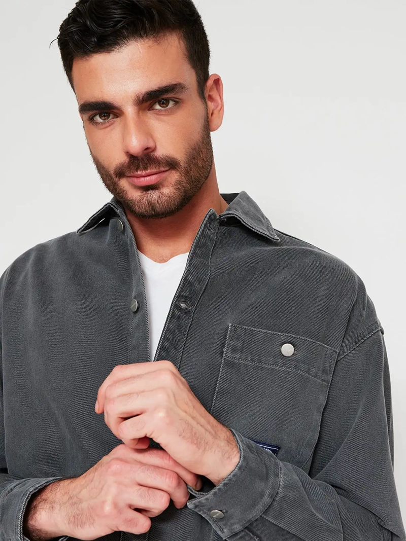 SOBRECAMISA HOMBRE BARBADOS ALGODÓN MANGA LARGA DENIM - 3