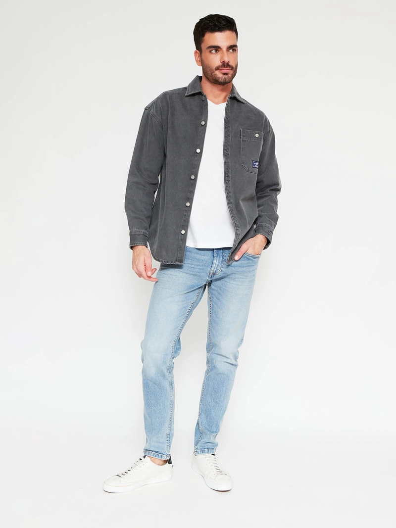 SOBRECAMISA HOMBRE BARBADOS ALGODÓN MANGA LARGA DENIM - 4