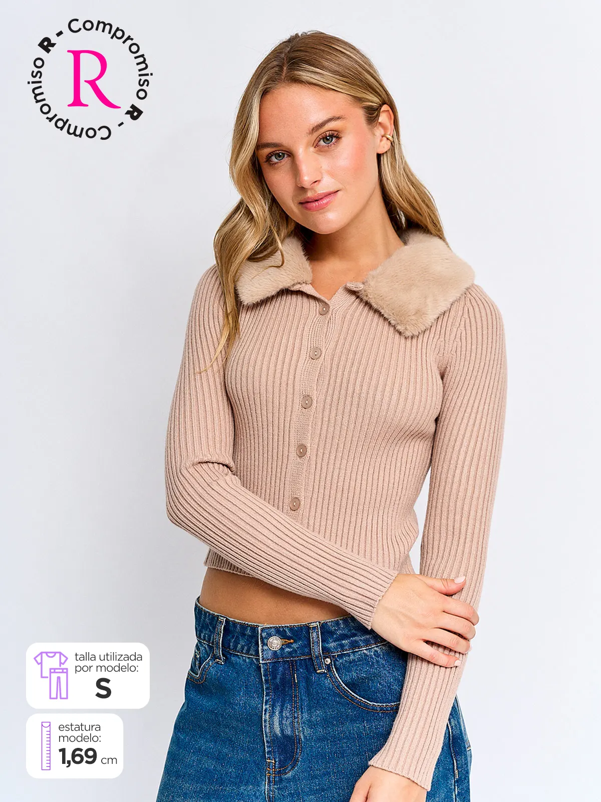SWEATER MUJER INDEX MANGA LARGA CUELLO PELOS - 1