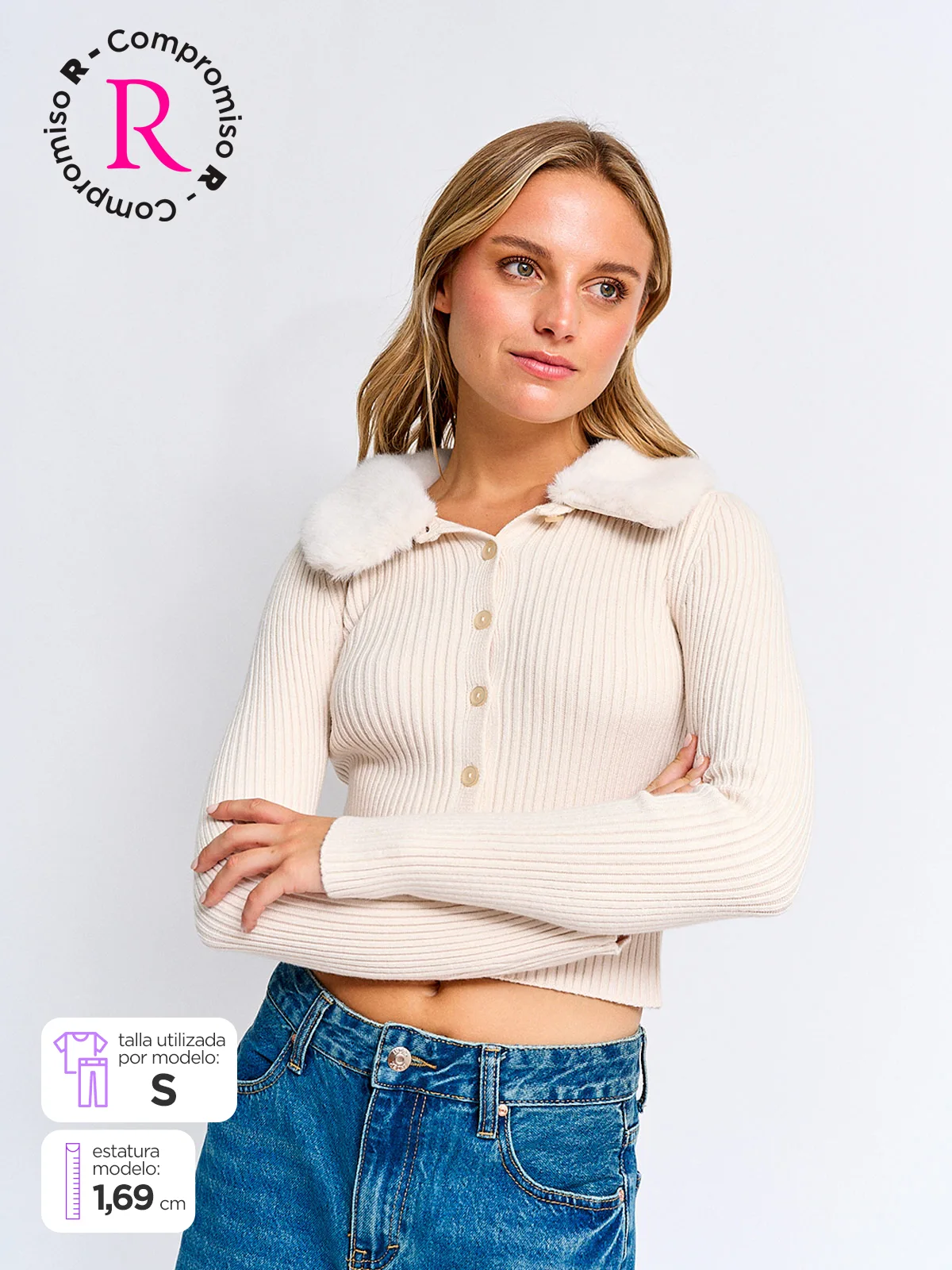 SWEATER MUJER INDEX MANGA LARGA CUELLO PELOS - 1