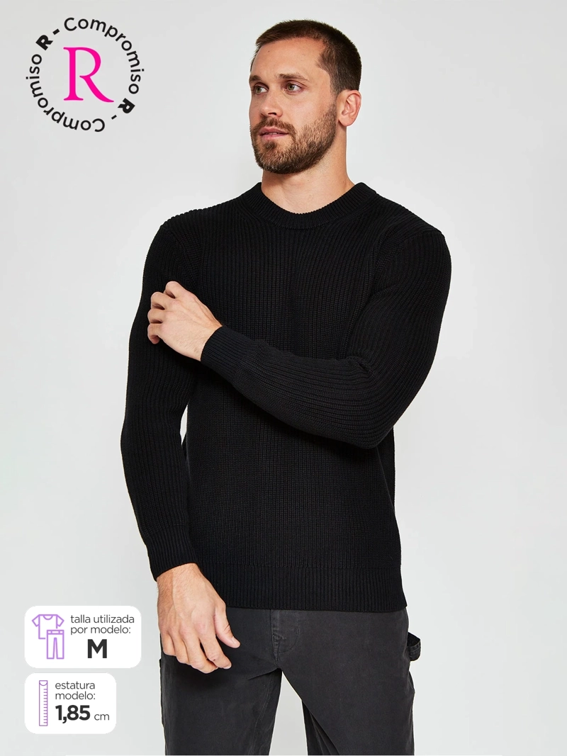 SWEATER HOMBRE BARBADOS ALGODÓN CUELLO REDONDO - 1