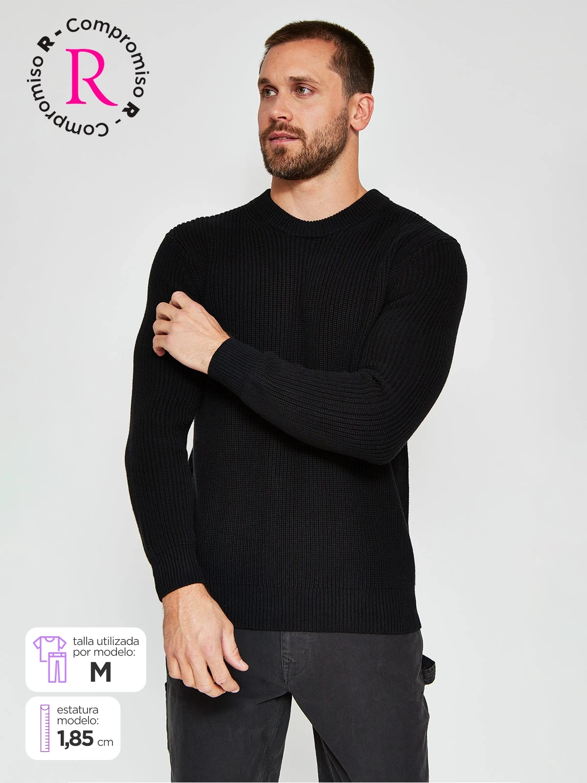 SWEATER HOMBRE BARBADOS ALGODÓN CUELLO REDONDO - 1