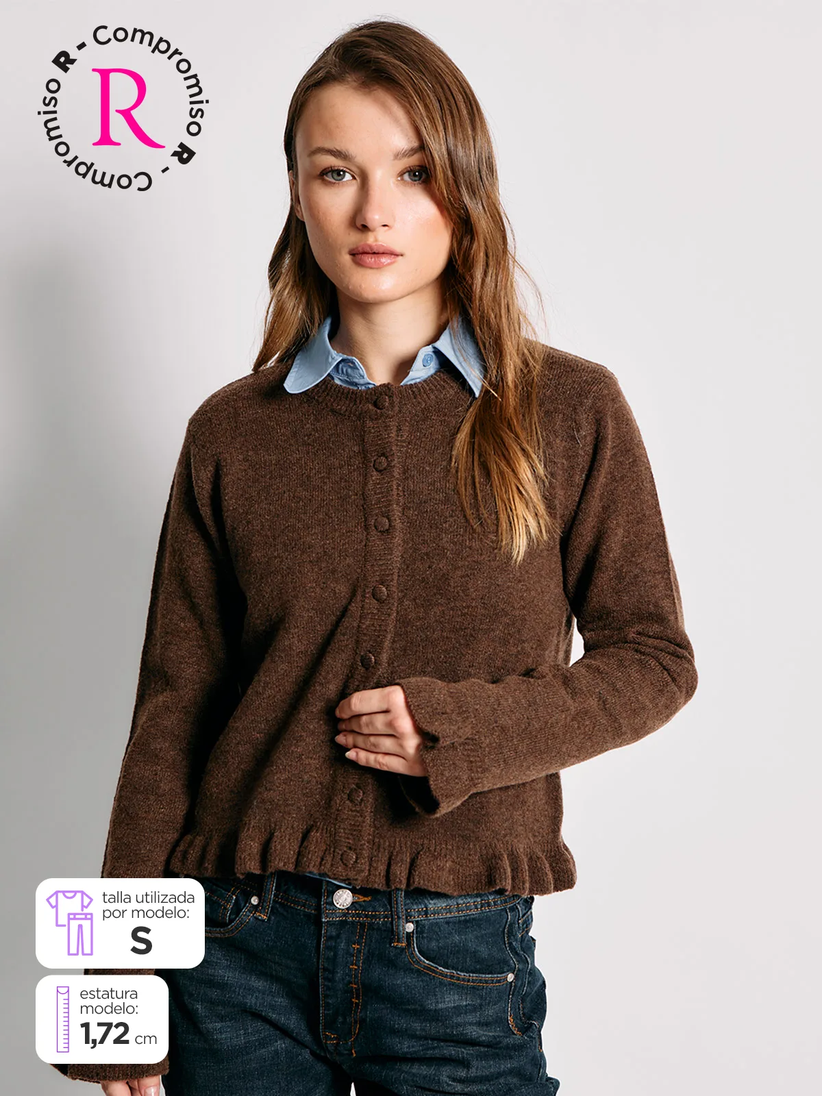 CARDIGAN MUJER INDEX CUELLO EN V - 1