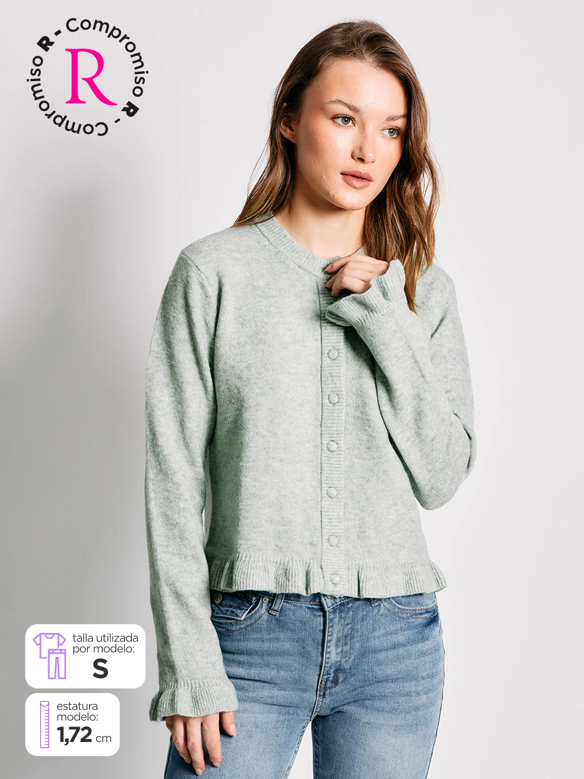 CARDIGAN MUJER INDEX CUELLO EN V - 1
