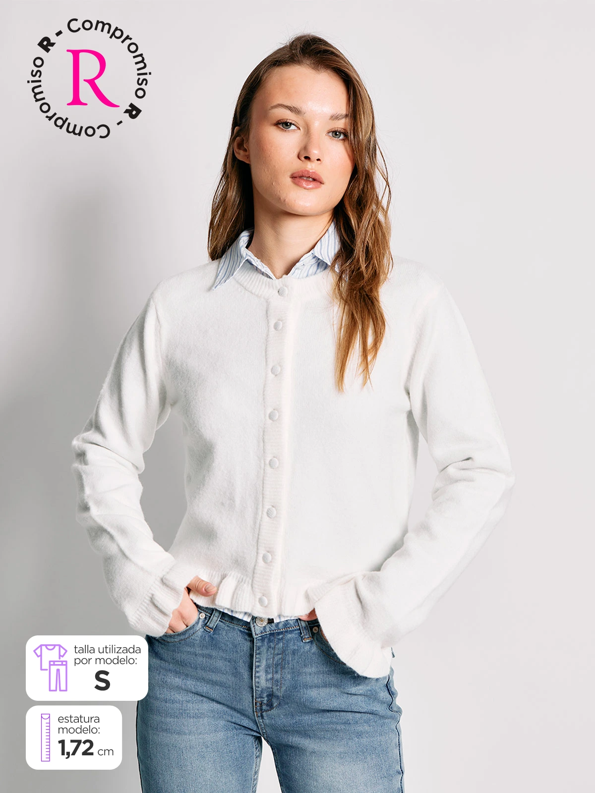 CARDIGAN MUJER INDEX CUELLO EN V - 1